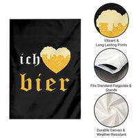 Funny Oktoberfest Garden Flag Ich Liebe Bier Heart German Beer Foam - Wonder Print Shop