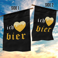 Funny Oktoberfest Garden Flag Ich Liebe Bier Heart German Beer Foam - Wonder Print Shop