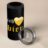 Funny Oktoberfest 4 in 1 Can Cooler Tumbler Ich Liebe Bier Heart German Beer Foam - Wonder Print Shop