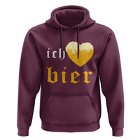 Funny Oktoberfest Hoodie Ich Liebe Bier Heart German Beer Foam - Wonder Print Shop