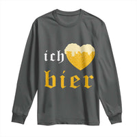 Funny Oktoberfest Long Sleeve Shirt Ich Liebe Bier Heart German Beer Foam - Wonder Print Shop