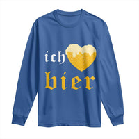 Funny Oktoberfest Long Sleeve Shirt Ich Liebe Bier Heart German Beer Foam - Wonder Print Shop