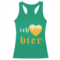 Funny Oktoberfest Racerback Tank Top Ich Liebe Bier Heart German Beer Foam - Wonder Print Shop