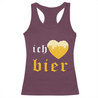Funny Oktoberfest Racerback Tank Top Ich Liebe Bier Heart German Beer Foam - Wonder Print Shop