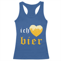 Funny Oktoberfest Racerback Tank Top Ich Liebe Bier Heart German Beer Foam - Wonder Print Shop