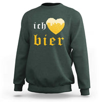 Funny Oktoberfest Sweatshirt Ich Liebe Bier Heart German Beer Foam - Wonder Print Shop