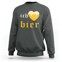 Funny Oktoberfest Sweatshirt Ich Liebe Bier Heart German Beer Foam - Wonder Print Shop
