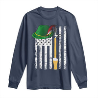 Funny German Beer Long Sleeve Shirt Oktoberfest Vintage American Flag Alpine hat - Wonder Print Shop