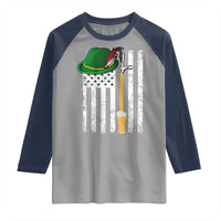 Funny German Beer Raglan Shirt Oktoberfest Vintage American Flag Alpine hat - Wonder Print Shop