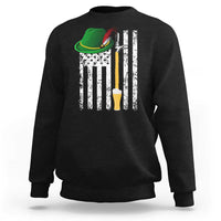 Funny German Beer Sweatshirt Oktoberfest Vintage American Flag Alpine hat - Wonder Print Shop
