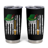 Funny German Beer Tumbler Cup Oktoberfest Vintage American Flag Alpine hat - Wonder Print Shop
