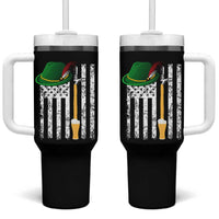 Funny German Beer Tumbler With Handle Oktoberfest Vintage American Flag Alpine hat - Wonder Print Shop