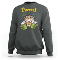 Funny Oktoberfest Cat Sweatshirt Purrost Kitty Drinking Beer Lederhosen Pet Lovers - Wonder Print Shop