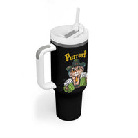 Funny Oktoberfest Cat Tumbler With Handle Purrost Kitty Drinking Beer Lederhosen Pet Lovers - Wonder Print Shop