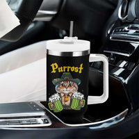 Funny Oktoberfest Cat Tumbler With Handle Purrost Kitty Drinking Beer Lederhosen Pet Lovers - Wonder Print Shop