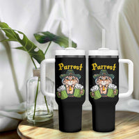 Funny Oktoberfest Cat Tumbler With Handle Purrost Kitty Drinking Beer Lederhosen Pet Lovers - Wonder Print Shop