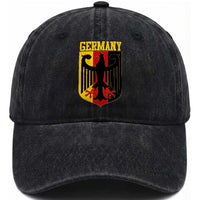 Proud Germany Washed Cotton Baseball Cap Bundesadler Coat of Arms German Flag