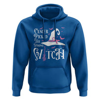 Breast Cancer Awareness Hoodie Cancer Picked The Wrong Witch Hat Broom Bat Pink Ribbon - Wonder Print Shop