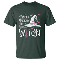 Breast Cancer Awareness T Shirt Cancer Picked The Wrong Witch Hat Broom Bat Pink Ribbon - Wonder Print Shop