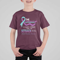 Suicide Prevention Awareness T Shirt For Kid The Comeback Is Always Stronger Than The Setback Heartbeat - Wonder Print Shop
