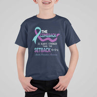 Suicide Prevention Awareness T Shirt For Kid The Comeback Is Always Stronger Than The Setback Heartbeat - Wonder Print Shop