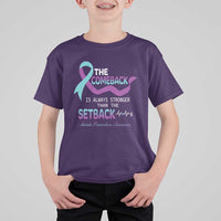 Suicide Prevention Awareness T Shirt For Kid The Comeback Is Always Stronger Than The Setback Heartbeat - Wonder Print Shop