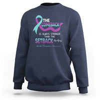 Suicide Prevention Awareness Sweatshirt The Comeback Is Always Stronger Than The Setback Heartbeat - Wonder Print Shop