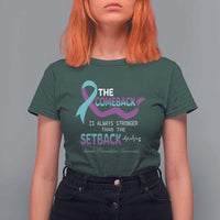 Suicide Prevention Awareness T Shirt For Women The Comeback Is Always Stronger Than The Setback Heartbeat - Wonder Print Shop