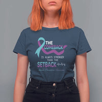 Suicide Prevention Awareness T Shirt For Women The Comeback Is Always Stronger Than The Setback Heartbeat - Wonder Print Shop