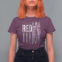 RED Friday T Shirt For Women Remember Everyone Deployed American Flag Military Patriotic Veteran - Wonder Print Shop