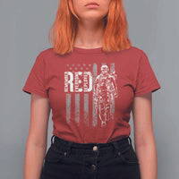 RED Friday T Shirt For Women Remember Everyone Deployed American Flag Military Patriotic Veteran - Wonder Print Shop