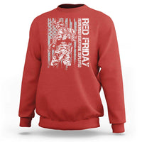 RED Friday Sweatshirt Remember Everyone Deployed Military American Flag - Wonder Print Shop