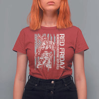 RED Friday T Shirt For Women Remember Everyone Deployed Military American Flag - Wonder Print Shop