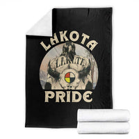 Native American Throw Blanket Lakota Pride Medicine Wheel Cow Skull - Wonder Print Shop