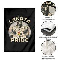 Native American Garden Flag Lakota Pride Medicine Wheel Cow Skull - Wonder Print Shop