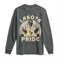 Native American Long Sleeve Shirt Lakota Pride Medicine Wheel Cow Skull - Wonder Print Shop