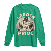 Native American Long Sleeve Shirt Lakota Pride Medicine Wheel Cow Skull - Wonder Print Shop