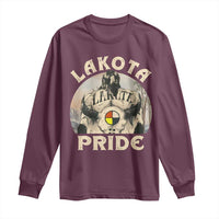 Native American Long Sleeve Shirt Lakota Pride Medicine Wheel Cow Skull - Wonder Print Shop