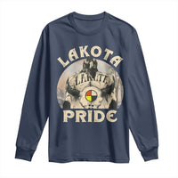 Native American Long Sleeve Shirt Lakota Pride Medicine Wheel Cow Skull - Wonder Print Shop