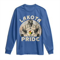 Native American Long Sleeve Shirt Lakota Pride Medicine Wheel Cow Skull - Wonder Print Shop