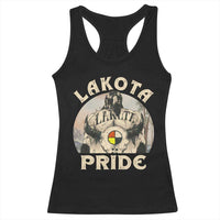 Native American Racerback Tank Top Lakota Pride Medicine Wheel Cow Skull - Wonder Print Shop