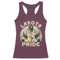 Native American Racerback Tank Top Lakota Pride Medicine Wheel Cow Skull - Wonder Print Shop