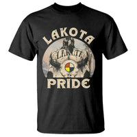 Native American T Shirt Lakota Pride Medicine Wheel Cow Skull - Wonder Print Shop