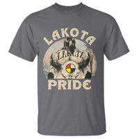Native American T Shirt Lakota Pride Medicine Wheel Cow Skull - Wonder Print Shop