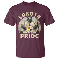 Native American T Shirt Lakota Pride Medicine Wheel Cow Skull - Wonder Print Shop