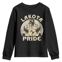 Native American Youth Sweatshirt Lakota Pride Medicine Wheel Cow Skull - Wonder Print Shop