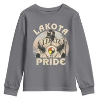 Native American Youth Sweatshirt Lakota Pride Medicine Wheel Cow Skull - Wonder Print Shop