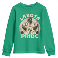 Native American Youth Sweatshirt Lakota Pride Medicine Wheel Cow Skull - Wonder Print Shop