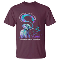 Suicide Prevention Awareness T Shirt In A World Where You Can Be Anything Be Kind Elephant - Wonder Print Shop
