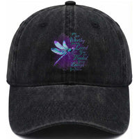 Suicide Prevention Awareness Washed Cotton Baseball Cap You Are Worthy Loved Needed Enough Dragonfly